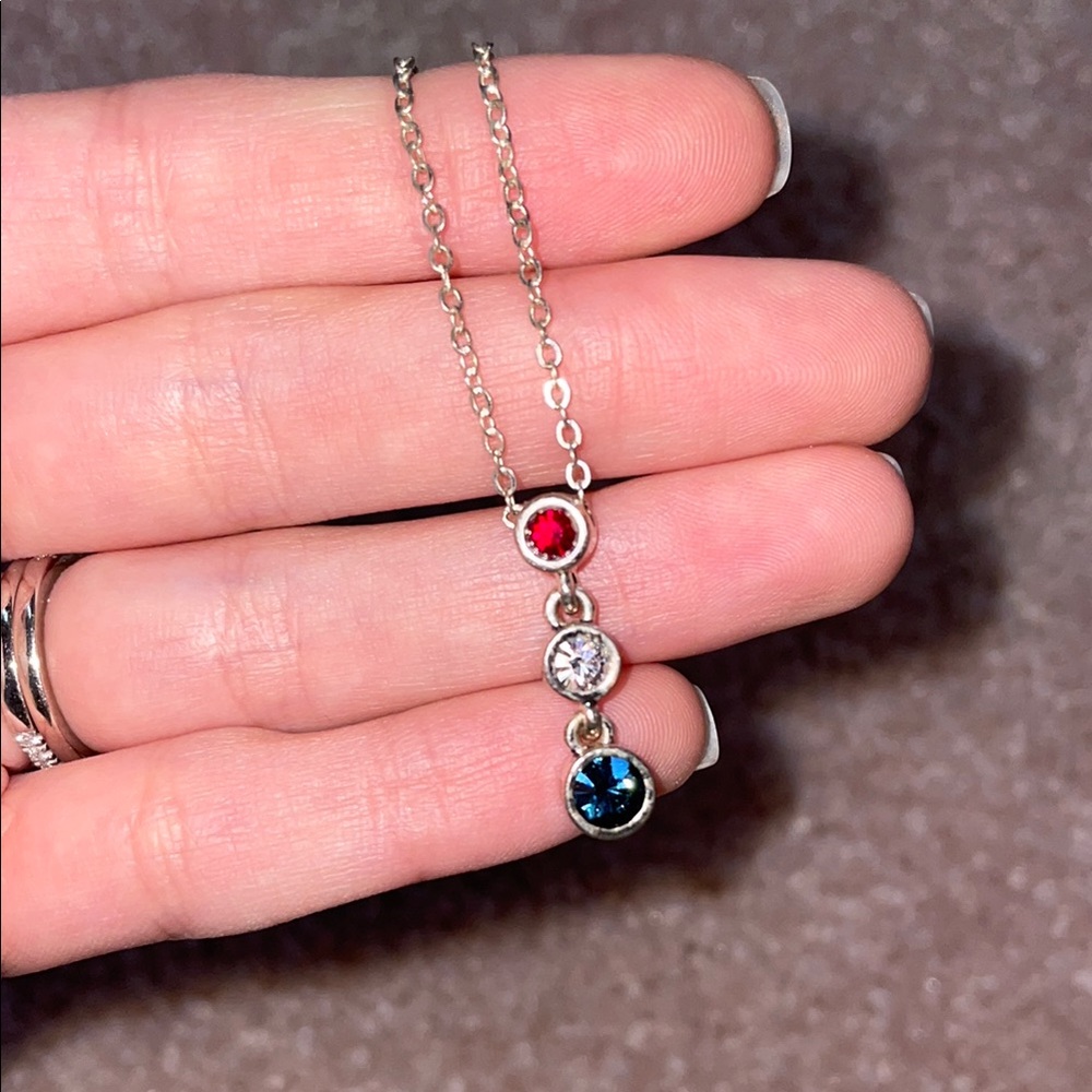 Tommy Hilfiger Silver Necklace with Red and Blue Accents